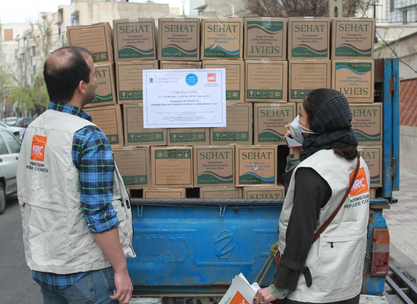 With support from NMFA, NRC is providing thousands of soaps to Afghan families living in settlements in Iran to encourage hand washing, the most effective preventive measure for COVID-19. Distribution is paired with hygiene promotion messaging through different leaflets reinforcing key points provided by the Ministry of Health. Photo: Shahin Shadian/ NRC