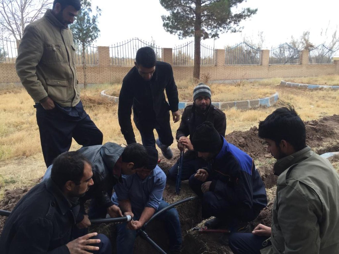 Afghan refugees attend a vocational training course about methods of piping, which included practical exercises in Kerman, Iran. The training was funded by the Danish International Development Agency (DANIDA). Photo: Roya Maleki/NRC