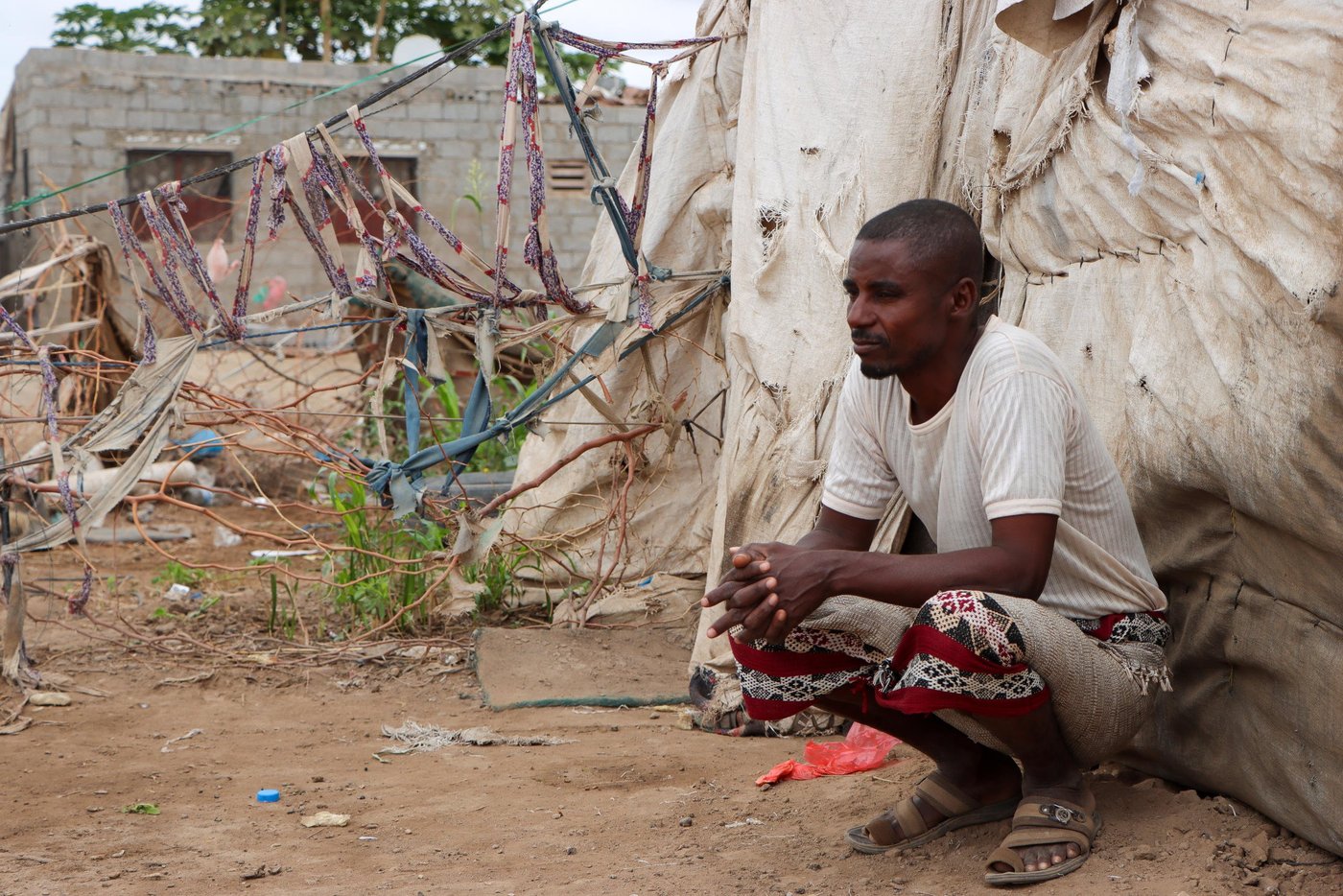 Ameen Abadel, 35-years-old, is a father of five. He built his house brick by brick. The house has three rooms, a toilet, a kitchen, and a yard. His family had to flee it when the frontlines moved nearby his village. The family now lives in a tent, unprotected from the rains, cold weather, winds, snakes, and other reptiles. "In the beginning, we thought this would be temporary. That we would get back to our house. But it seems we won't, as it doesn't seem the war will stop anytime soon". 

Mahmoud Al-Filastini/Norwegian Refugee Council